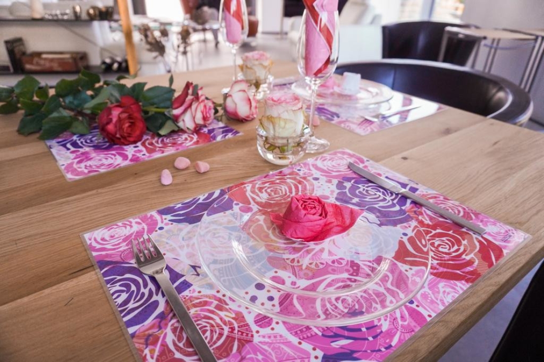 Tischset Platzset abwaschbar Rose Fantasy von ARTIPICS